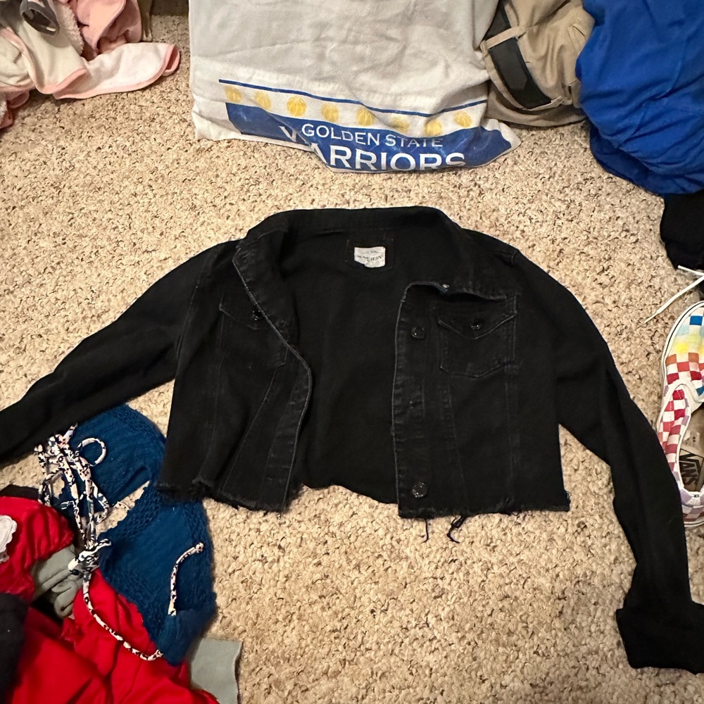 cropped jean jacket